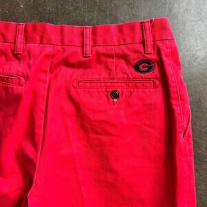 Dockers UGA Georgia Bulldogs Men's Red Embroidered Pants 32x30